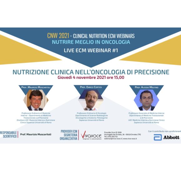 CNW 2021 LIVE WEBINAR ECM – NUTRIZIONE CLINICA NELL’ONCOLOGIA DI PRECISIONE